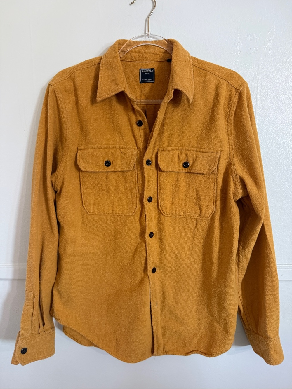 Todd Snyder Men's Mustard Button-Front Utility Shirt Jacket